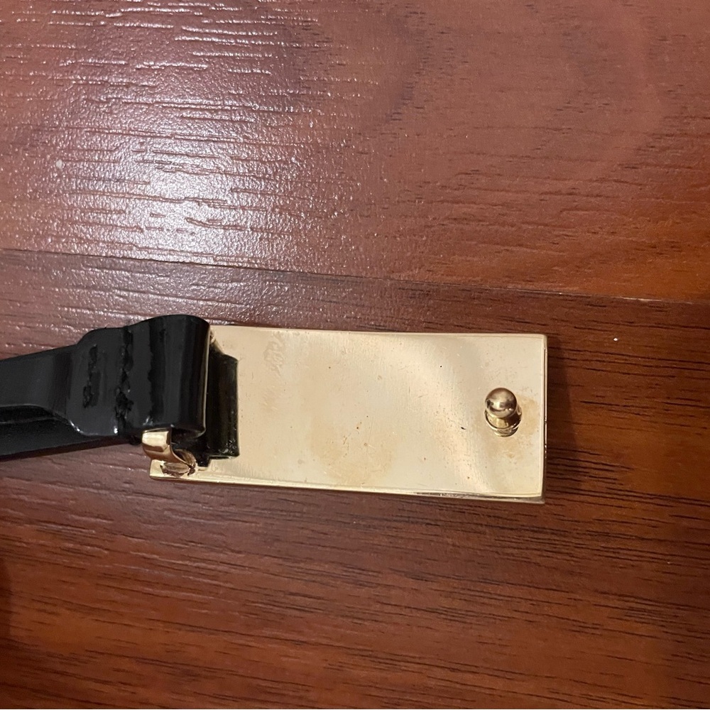 Gucci Red and Black Enamel Rectangular Buckle wit… - image 5